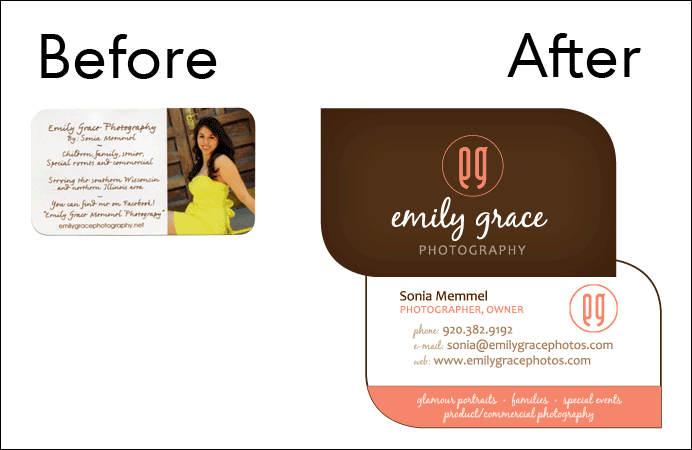 Emily Grace’s Before & After Business Card