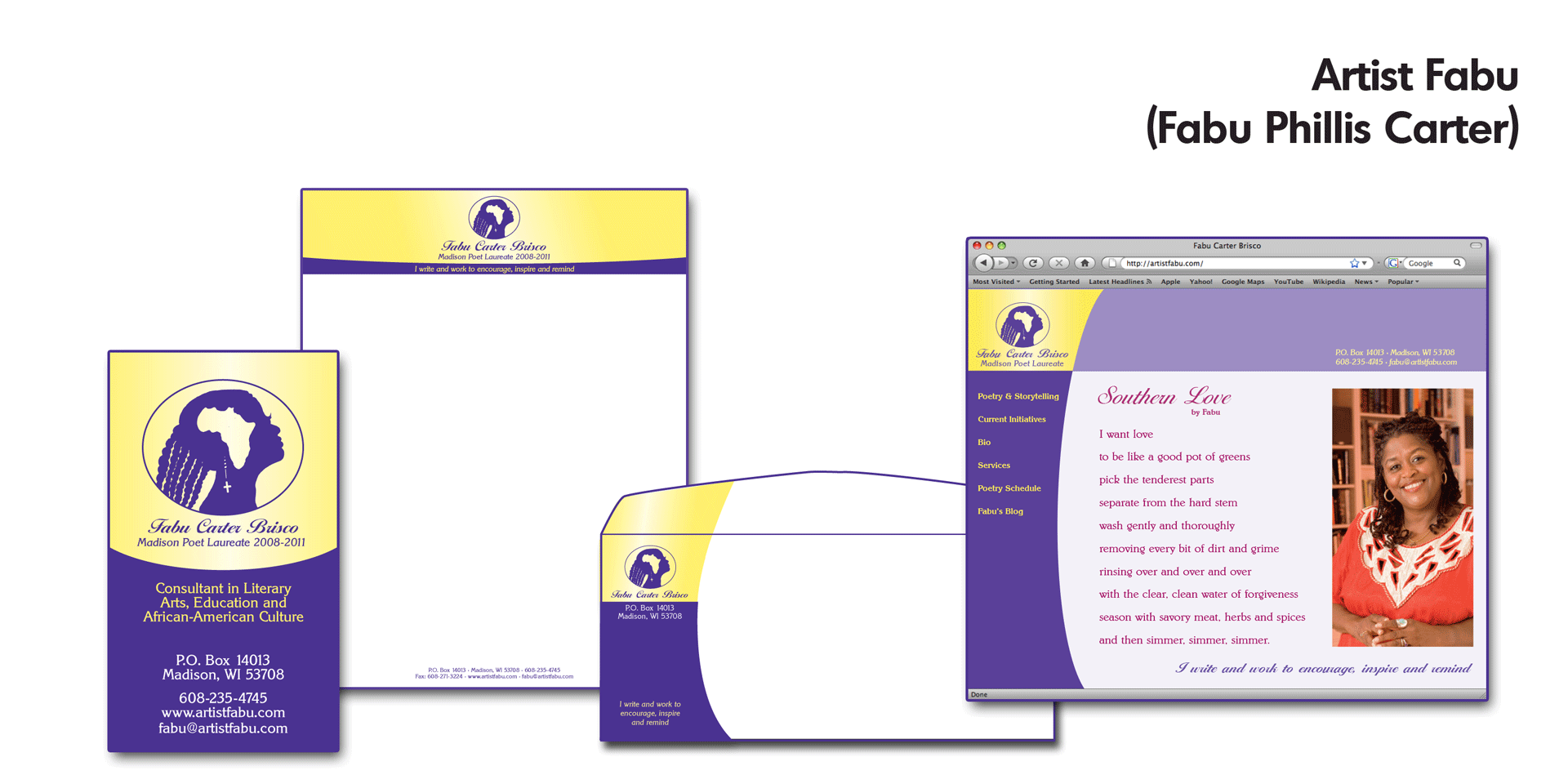 Fabu Phillis Carter stationery and website