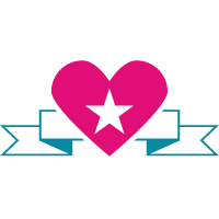 A heart icon with a star in the middle